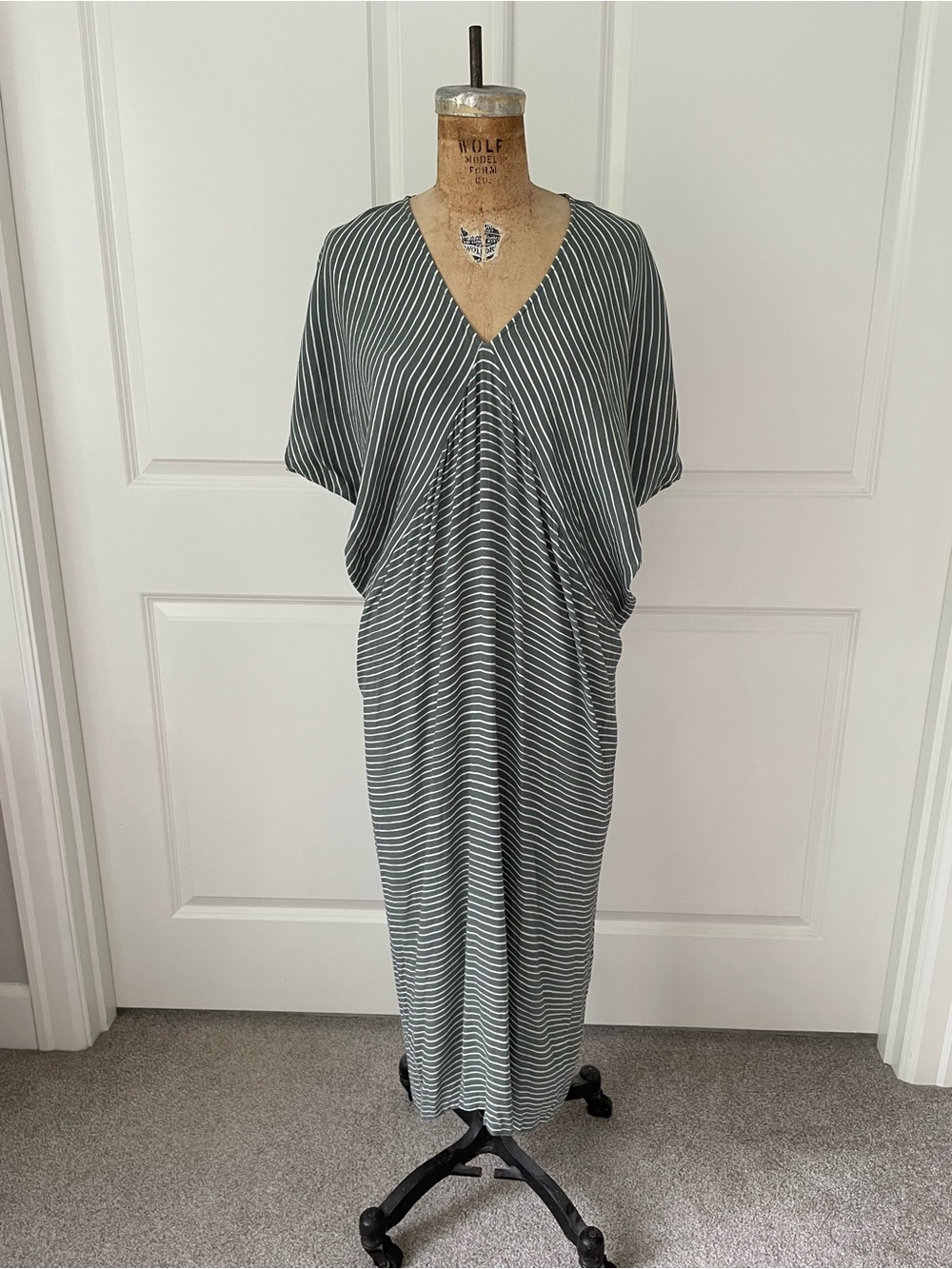 Ava Sky striped dress, gray/green, XS